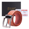 Thắt lưng nam da đà điểu 4P đầu kim màu đen, nâu đất, vàng bò, nâu đỏ HD4421-22-23-24