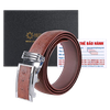 Dây nịt nam da đà điểu nhiều loại màu nâu đỏ HD4424-46-51-68-69-70