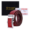 Thắt lưng nam da cá sấu nguyên con bụng 4P màu đen, nâu đỏ, nâu đất, vàng bò HD4748-49-50-51