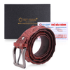 Thắt lưng nam da cá sấu nguyên con 4P bát gài đầu kim màu vàng bò, nâu đất, đen, nâu đỏ HD4236-4266-4273-4770
