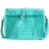 Túi xách da cá sấu hộp vuông màu xanh lá HD6211
