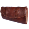 Túi đeo nữ da đà điểu da chân màu nâu đỏ HD6417