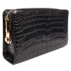 Túi cầm tay da cá sấu da bụng màu đen HD6710