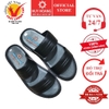 Dép nam Huy Hoàng 2 quai ngang sọc màu đen HD7142 (B)