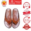 Dép nam Huy Hoàng da cá sấu kiểu kẹp màu vàng bò HD7235 (M)