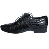 Giày nam da cá sấu da bụng cột dây màu đen HD7252