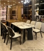 Bàn Ăn 6 Ghế Mặt Đá Chân Gỗ 2587S