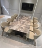 Bàn Ăn Mặt Đá Cẩm Thạch 8 Ghế 2774S