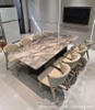 Bàn Ăn Mặt Đá Cẩm Thạch 8 Ghế 2774S