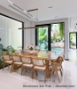 Bàn Ăn Mặt Gỗ 10 Ghế Hiện Đại 2296S
