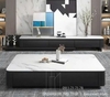 Bàn Sofa Chữ Nhật 440S - Bàn Trà Mặt Đá Kết Hợp Kệ Tivi