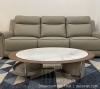 Bàn Sofa Hiện Đại 419S - bàn sofa mặt đá tinh thể viền gỗ kết hợp chân inox sáng bóng hiện đại