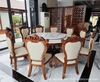 Bàn Tròn Gỗ Mun 10 Ghế Da Bò Ý 2732S