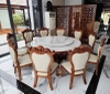 Bàn Tròn Gỗ Mun 10 Ghế Da Bò Ý 2732S