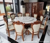 Bàn Tròn Gỗ Mun 10 Ghế Da Bò Ý 2732S