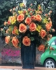 Hoa lụa-Bình hoa hồng giả màu cam