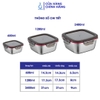 Hộp thực phẩm vuông Likado inox 304 dung tích 600ml, 1200ml, 2400ml