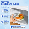 Hộp thủy tinh tròn Likado chịu nhiệt, nắp đậy kín, dùng được trong lò vi sóng