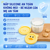 Hộp thủy tinh Likado trữ đồ ăn dặm cho bé có vạch chia, nắp silicone an toàn
