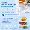 Hộp thủy tinh vuông Likado chịu nhiệt, nắp đậy kín, dùng được trong lò vi sóng