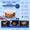 Hộp thủy tinh vuông Likado chịu nhiệt, nắp đậy kín, dùng được trong lò vi sóng