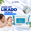 Khăn ướt không mùi cho bé Likado mới siêu mịn 1 hộp 100 miếng kt 15x20cm