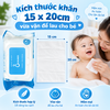Khăn ướt không mùi cho bé Likado mới siêu mịn 1 hộp 100 miếng kt 15x20cm