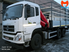 Xe tải Dongfeng DFH 3330 gắn cẩu Palfinger PK 16002 tại công trường