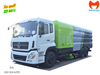 Xe quét đường Dongfeng cabin trắng, thân xanh xám nhìn từ góc trước