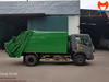 Xe cuốn ép rác VEAM VT652 nhìn ngang, thấy cabin, thùng và đuôi xe