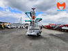 Phía sau xe bơm bê tông KCP 40 với phễu tiếp liệu và đường ống