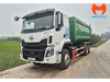 Xe Chenglong H5 với thùng rác rời màu xanh nhìn từ phía trước