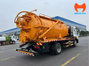 Phía sau xe hút bể phốt HOWO 8 khối và cụm bồn