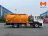 Xe hút bể phốt HOWO 8 khối nhìn ngang với bồn màu cam