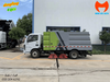 Xe quét đường Dongfeng 4 khối nhìn ngang, thấy rõ thùng rác và cụm chổi quét giữa hai cầu