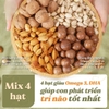 Mixed Nuts 4 loại hạt dinh dưỡng Macca, Óc Chó, Hạnh Nhân,và Hạt Dẻ Cười chưa tách vỏ