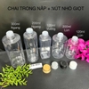 CHAI LỌ NHỰA NÚT NHỎ GIỌT nắp vặn kim loại - Chai đựng mỹ phẩm trong suốt 100ml / 50ml / 30ml / 20ml