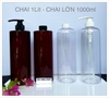 Chai pet 1 LÍT vòi nhấn -  CHAI NHỰA 1 lít nắp Bật đựng nước , chiết mỹ phẩm , đựng thực phẩm