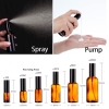 Chai THUỶ TINH Nâu bóng 100ml 50ml 30ml 20ml 15ml  10ml 5ml Đựng Tinh Dầu xịt sương/ bóp nhỏ giọt/ nắp Đen nút giọt / quai xách vàng bóp giọt … LỌ THUỶ TINH CHIẾT MỸ PHẨM TRONG SUỐT 