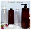 Chai pet 1 LÍT vòi nhấn -  CHAI NHỰA 1 lít nắp Bật đựng nước , chiết mỹ phẩm , đựng thực phẩm