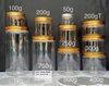 HỘP NHỰA NHÔM VÀNG ĐẬM có seal lót tự dính - HỦ PET TRONG 1kg 750g 500g 400g 300g 250g  200g 100g 50g 