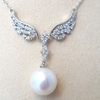 Dây chuyền mặt ngọc trai Cao cấp - Đôi cánh thiên thần - ANGEL WINGS PEARL (13ly) - Bạc S925 nạm Zirco - CTJ0506