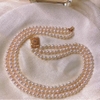 Vòng cổ Ngọc trai nước ngọt Thiên nhiên Cao cấp - Chuỗi 3 hàng tròn sang trọng - LUXURY PEARL (5-6ly) - CTJ4310