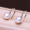 Bông tai Ngọc trai nước ngọt Thiên nhiên Cao cấp - Kiểu móc hoa - SPOOL PEARL (8ly) - CTJ4810