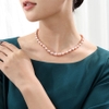 Chuỗi vòng cổ Ngọc trai tự nhiên Cao cấp Hạt xoài mọng - RICE PEARL (6-9ly) CTJ4608