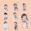 Chibi bé gái tông xanh CUTE - Mẫu mới