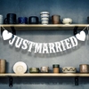 Dây chữ JUST MARRIED tim trắng