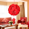 Đèn lồng chữ hỷ xếp hoa đỏ