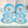 Đĩa giấy chủ đề heo con hồng (set 6)