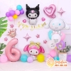 KUROMI - SET BÓNG SINH NHẬT CHO BÉ GÁI KÈM DÂY CHỮ SD-KC009
